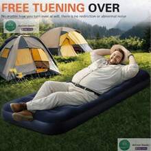 Portable Inflatable Camping Mat, Soft Flocked Durable PVC Air Cushion, Suitable For Single Person Travel And Picnic. - Multicolor - View 11