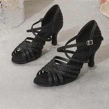 1 Pair Solid Color Punk Artificial Crystal Webbing Party All Season - Black - View 6