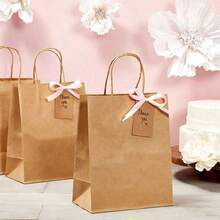 1/10/20pcs Natural Kraft Paper Bags, Durable, Suitable For Baking, Milk Tea, Coffee, Gifts, Party Favors And More - Multicolor - View 4