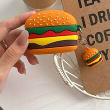 Creative Fun Hamburger + Pendant Earphone Case Compatible With AirPods Pro 3 New Pro 2 Protective Cover Pro Cute Apple 4 Minimalist Personalized Unisex Earphone Case Protective Cover Spring/Summer Earphone Case/Birthday Gift/Holiday Gift - Multicolor - View 4