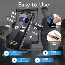 Cappsu Digital Voice Recorder, Portable Voice Recorder With MP3 Playback, Supports Continuous 4552 Hours Audio Recording, High-Definition Dual Microphone Recording Device, Suitable For Lecture A-B Segment Repetition, MP3 Player, Password Protection - View 5