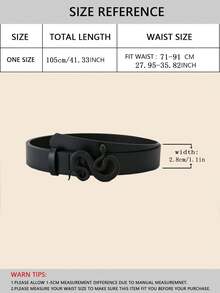 1/2pcs Gothic Style Men's Black PU Belt, Vintage Snake Buckle With Stitching Detail Casual Leather Belt - Gothic Belt - View 4