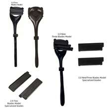 1 Set Of Unisex Manual Body Hair Trimmers With 2/3-Blade Designs; 4/8 Replacement Blade Heads Must Be Purchased Separately; Back Hair Removal Tool; Multifunctional Body Hair Trimmer Suitable For The Back, Chest, Arms, Legs, Underarms, And Shoulders - Upgraded Version - View 6