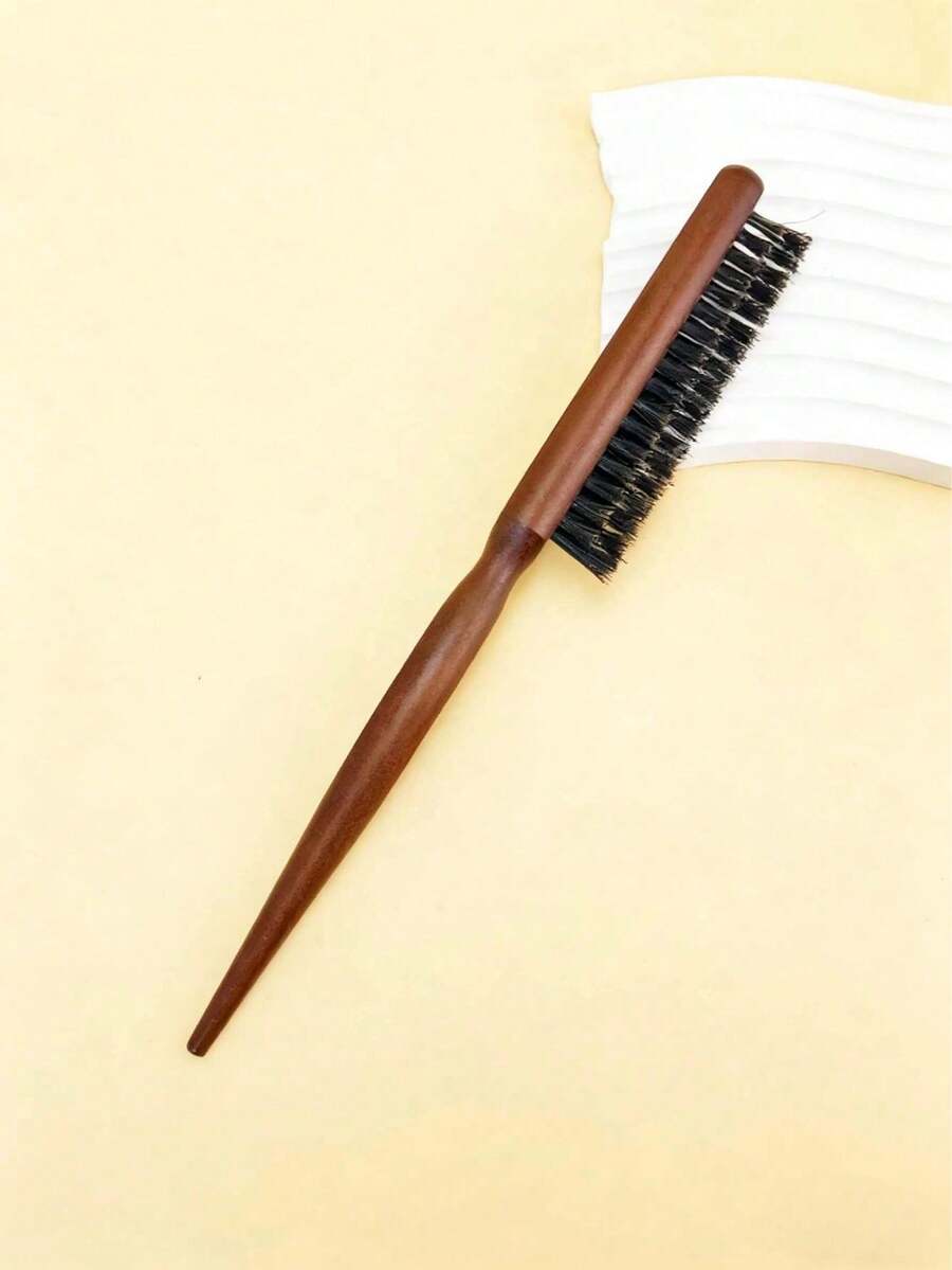 1pc Hair Styling Comb With Pointed Tail For Volumizing And Curling - Brown - View 1