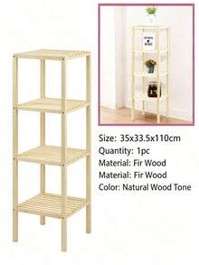 Multi-Layer Bamboo Storage Rack, Functions As Flower Stand And Side Table, Space-Saving Shelf Suitable For Living Room, Bedroom And Bathroom, Simple Log Style Design, Stable Open Shelf For Placing Books, Green Plants And Home Decorations. - Multiple Specifications - View 11