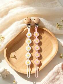 Personalized Name Gift, Floral Soothing Chain, Daisy Style Anti-Drop Chain - Multicolor - View 6