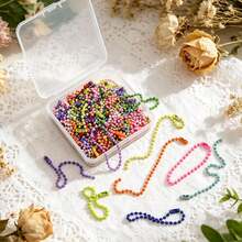 Bulk Metal Bead Chain, Dog Tag Metal Chain Key Ring, Adjustable Key Ring Bead Chain, Bracelet Making Kit, Bracelet Pendant Accessories, With DIY Handmade Connector (Mixed Colors) - Multiple Styles - View 7