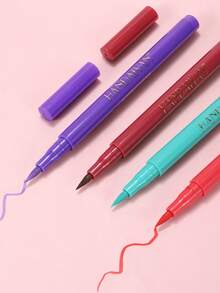 HANDAIYAN Set Eyeliner Cair Warna-warni 12 Buah: Cepat Kering, Anti Luntur, Sangat Cerah, Set Eyeliner Cair Matte - Set Hadiah Liburan Halloween, Natal, dan Cosplay. Kosmetik. Perlengkapan Pesta. Pilihan Warna Terbaik. - Hooked On You - View 9