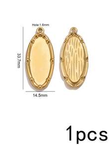 1pc Organic Textured Stainless Steel Charms For Jewelry Making, 18K Gold Plated Irregular Blank Pendant For DIY Necklace Bracelet Making - Pendants - View 12