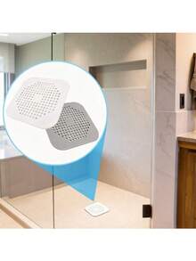 5/1sets Silicone Square Drain Hair Catcher With Suction Cups, Anti-Clog Shower & Sink Drain Cover, Kitchen Drain Strainer, Reusable Drain Filter For Bathroom & Kitchen, Easy Clean Bathroom Accessories, Black Bathroom Decor, Travel Essentials - Multicolor - View 7