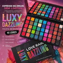 Paleta Multifuncional Colorida 45 Cores Pigmentada Luxy Dazzling Paleta de Sombras Maquiagem  Glittler Fosca Vibrantes - Multicolorido - Visão 1