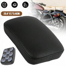 8 Suction Cup Motorcycle Pillion Rear Seat Black Synthetic Leather Cushion Anti-Skid Universal Easy Install For  Cruiser Chopper Bobber Short Rides - A - View 7
