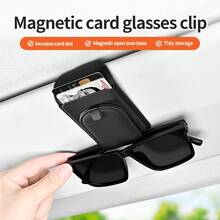 Car Sunshade Magnetic Fashion Glasses Clip, Microfiber Multifunctional Eyeglass Frame, With Card Slot, General Motors Internal Storage Eyeglass Card Ticket - 2613 - View 4