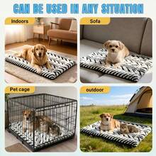 2026 New Dog Bed, Dog Mat, Pet Sleeping Pad, Winter Warm Dog Mat, All-Season Universal Cat Mat, Thickened Washable Cat Dog Bed Pad, Non-Slip, Suitable For Cats, Dogs And Other Small To Medium Pets - Black and White - View 4