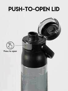 Meoky Botol Minum Olahraga 16oz dengan Pegangan dan Tutup Flip Tombol Tekan, Anti Bocor dengan Skala Pengukuran, Portabel, Cocok untuk Gym atau Perjalanan Luar Ruangan - Hitam - View 3
