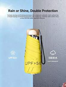 1pc Ultra Mini Folding Umbrella | Lightweight Folding Umbrella | 6-Rib Thickened Sun Protection Folding Umbrella | 200g Lightweight Design | Manual Style With Multiple Colors Available | Exclusive For Student Backpack Side Pocket | Fashionable Minimalist High-Quality Windproof UV Protection Small Umbrella, Convenient For Travel Sun Protection High-Quality Folding Umbrella, Windproof Sun Protection UV Protection Emergency Small Umbrella, Durable Wear-Resistant Women's Protection Umbrella, Fashionable Minimalist Personalized Umbrella - A - View 5