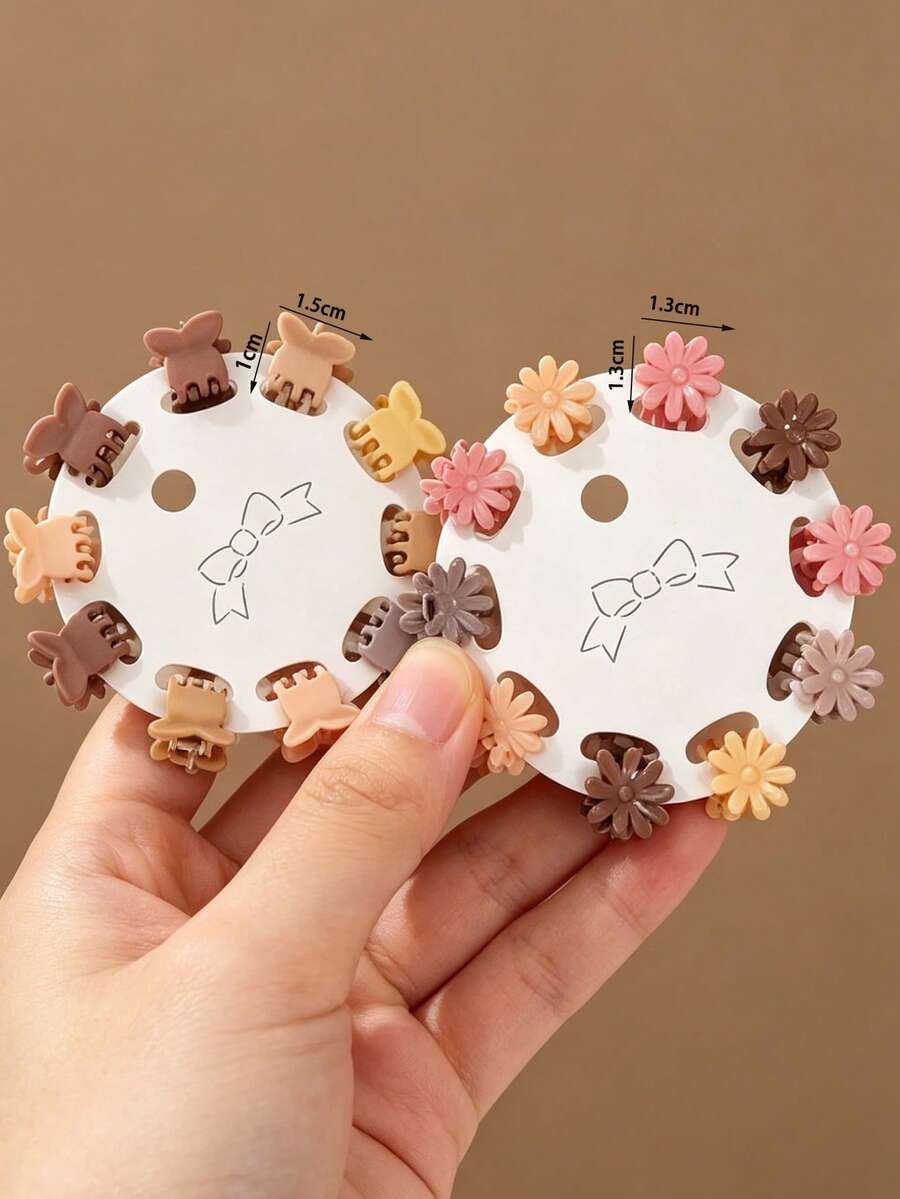 Mini Hair Clips 10/20/30pcs Set, Colorful Hair Clips, Shiny Small Claw Clips, Bangs Clips, Hair Accessories, Ponytail Claw Clips (Random Color) - Multicolor - View 1