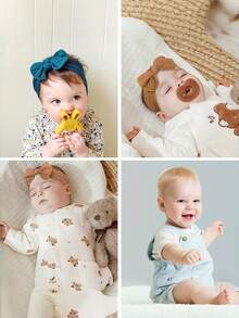 5pcs Jacquard Headbands, Baby Nylon Elastic Bow Headbands - Multicolor - View 11