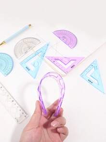 4-Piece Drawing Ruler Set, Creative Bendable Rulers, Handy Tools For Measuring Everyday Items, Must-Have Stationery For Studying, A Gift For Friends - Multicolor - View 7