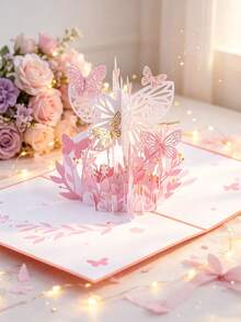 1pc Customizable Vibrant 3D Pop-Up Greeting Card With Colorful Butterflies And Flowers - Perfect For Birthday, Teacher Appreciation, Thanksgiving, Anniversary, Wedding And Mother's Day - A Unique And Memorable Celebration Tool For Everyone - Single Piece - View 8
