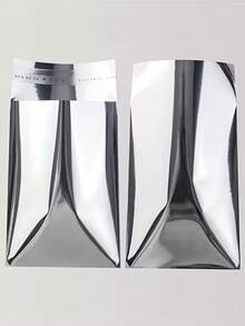20pcs Silver Shiny Self-Adhesive Gift Bags - Opaque Aluminum Foil Bags, Suitable For Protecting Cards, Badges And Bank Cards, DIY Surprise - Silver - View 3