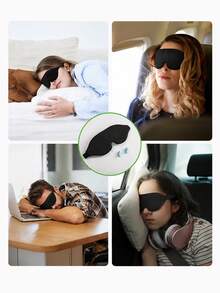 3D Slow-Rebound Sleep Eye Mask, 100% Light-Blocking Pressure-Free Eye Mask, Suitable For Naps, Travel, And Nighttime Sleep - Multicolor - View 7