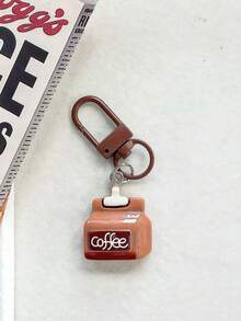 1pc Cute Coffee Bean Keychain For Women, Realistic Coffee Bean, Mini Coffee Cup Keychain, Bag Charm - Multicolor - View 13