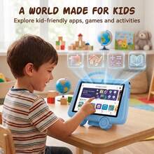TABWEE 7吋兒童平板電腦 Android 11 K8 平板，教育平板 HD+ IPS 1024*600 解析度，四核處理器，2GB (2+4) RAM，32GB，3000mAh 電池，WiFi（不含適配器） - 藍色 - 查看 4