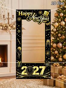 1件 2027新年主題黑金拍照背景布，新年快樂派對背景裝飾，新年倒數背景，新年橫幅，新年拍照背景，新年拍照道具，新年派對用品，新年派對裝飾，新年快樂，新年裝飾，新年裝飾，新年禮物，居家新年裝飾，新年，拍照道具，2027新年，新年禮物，冬季 - 新年元旦 - 查看 11