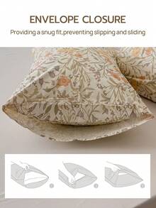 1pc 100% Pure Cotton Pillowcase, Soft And Comfortable, Envelope Closure, Minimalist Style, Bedroom Decor - Multicolor - View 6