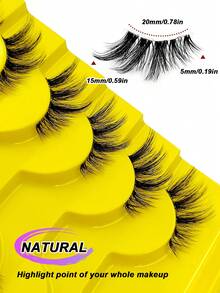 Sibeuna 10 Pairs Half-Piece Fox Eye False Eyelashes, Fluffy And Delicate, Transparent Band, Natural Style, Suitable For Beginners, Party, Holiday, Travel, Portable Eye Makeup - Half Eyelashes - View 4