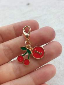 Zinc Alloy Cherry Pendant And Letter Charm Keychain, Bag, Backpack, Wallet, Document Bag, Car Key Accessory Pendant, Holiday Party Gift, Birthday Gift, Back To School Gift, Creative Handmade Keychain - Multicolor - View 29