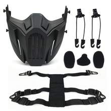 Tactical Half Face Mask Outdoor Hunting Paintball Shooting Protective Helmet Mask CS War Game Shooting Protective Mask - Black - View 3