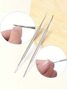 1pc Stainless Steel Nail Picker Nail Cleaner Nail Groove Spoon Ingrown Nail Remover Multi-Function Manicure File Tool - Multicolor - View 4