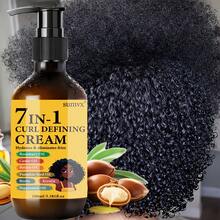 7-In-1 Styling Cream Containing Moroccan Argan Oil, Rosemary, Castor Oil, And Biotin. Lightweight And Non-Greasy, It Provides Long-Lasting Hold For Voluminous Curls. Suitable For All Hair Types, It Enhances Volume, Moisture, Shine, And Elasticity - 100ml/3.38fl.oz - View 5
