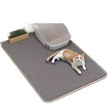 1pc Double Layer Cat Litter Mat Non-Slip Pet Cleaning Mat Litter Trapper Mat Waterproof Cat Dog Litter Box Mat - Grey - View 7