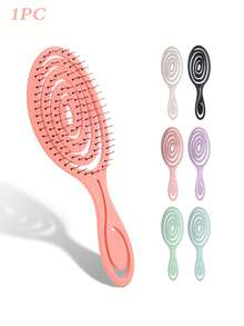 Multi-Color Hair Comb, Spiral Ventilated Styling Brush With Flexible Bristles, Lightweight, Suitable For Wet And Dry Hair, Curly, Wavy, Straight Hair, Daily Styling, Home And Travel - Multicolor - View 17