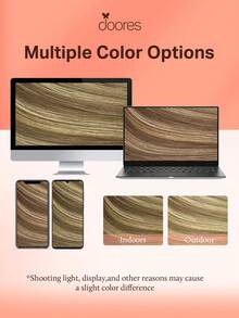 DOORES 14-24 Inch Seamless Clip-In Hair Extensions, 130g-160g 7pcs Real Human Hair Invisible PU Skin Weft, Walnut Brown To Grayish Brown And Bleached Blonde (B), Natural Remy Straight Hair - S3/8/613 - View 7
