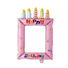 28 Inch Pink & Blue Birthday Photo Frame Balloons, Photo Booth Decorations, Suitable For Birthday Parties, Anniversary Celebrations, Holiday Events, Festive Backgrounds, Outdoor Activities, Creating Party Atmosphere, Photo Backdrop, Decorative Ball Supplies - Birthday Photo Frame Balloon - View 10