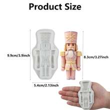 胡桃鉗 3D 矽膠模具聖誕版,聖誕衛兵翻糖巧克力糖果蛋糕裝飾模具,DIY 烘焙工具適用於黏土、蠟燭、布丁、糖果製作,不沾可重複使用聖誕蛋糕裝飾與桌面擺飾模具,易清洗可重複使用 - 米色胡桃夾子A-433 - 查看 4