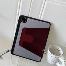 1件復古酒紅百合花 360°旋轉平板保護殼，相容 iPad Air 6/5/4 與 10 (10.9 吋) - 相容 iPad Pro 2024、Air M3/A16 2025，相容 Galaxy Tab S9 FE/S8 Plus/S7/S10，相容 OPPO Pad，相容 MatePad，相容 Vivo Pad，相容 Honor Pad，相容 Pad - 彩色 - 查看 7