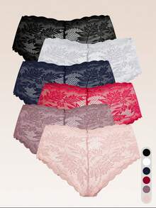 6PCS Plus Size Halloween Role Play Sexy Lace Panties Women's Underwear Multi-Color - Multicolor - View 2