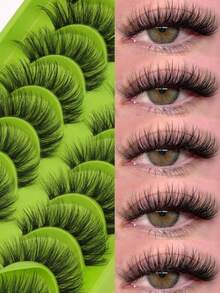 7 Pairs Thick False Eyelashes Per Box, D-Curl Russian Style, Dense Fragile Faux Lashes, 3D Synthetic Fur Lashes, Cat Eye Shape, Luxury 8D Thick Lash Extensions, Eye-Lighting Effect, Full-Effect Lash Extensions, Lengthening And Increasing Outer Corner Density, Beauty False Eyelashes, Natural Effect Faux Lashes, Outer Corner Lash Design, Mink Fur Faux Lashes, Natural Style Faux Lashes, Short-Term Lash Extensions, False Eyelashes - Crisscross Style - View 1