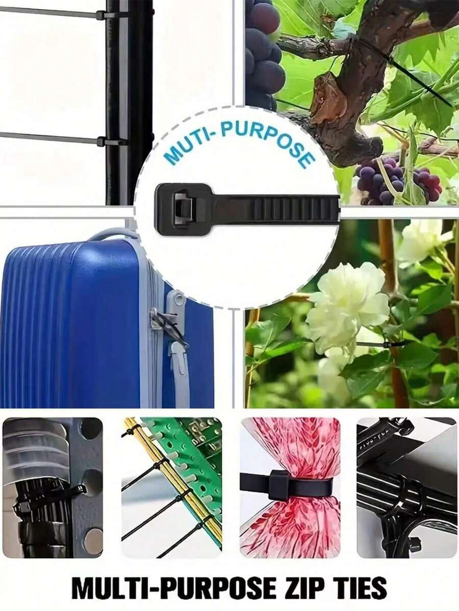 150pcs/300pcs Multi Purpose Self-Locking Nylon Cable Tie, Heat-Resistant And Durable, With Multiple Specifications For Wire Harness Sorting, Gardening, Home Use, Outdoor Bundling, And Cable Tie