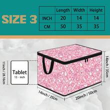 Multi-Size Options, Fun Cartoon Print Foldable Storage Box With Zipper Handle, Upgraded Fabric Large Capacity Storage Bin, Suitable For Wardrobe, Dorm, Underbed Storage, Organizing Clothes, Bedding, Toys, Miscellaneous Items, Home Moving Organization Storage Box - Multi-color - View 12