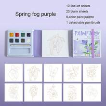 Portable Watercolor Painting Book - Pocket Watercolor Sketchbook, Suitable For Creative Coloring And Relaxing Doodle Art, Professional Art Practice Notebook, Holiday Gift For New Year, Valentine's Day, Festivals And Birthdays, Enhance Creativity - Multicolor - View 12