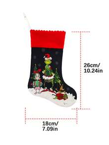 The Grinch Christmas Stocking Hanging Ornament Gift Bag Christmas Tree Home Decor Cute Christmas Sock Pendant Decorative Accessory - Xmas - View 9