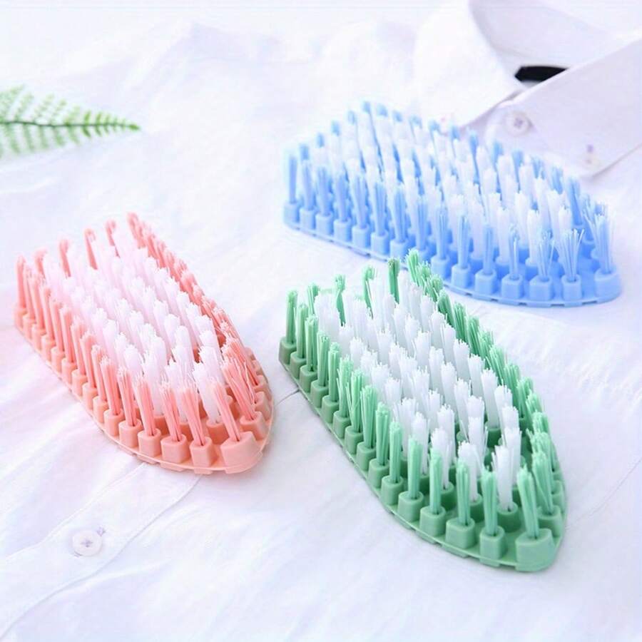 1pc Multi-Function Soft Bristle Cleaning Brush - Ergonomic Handle, Durable Blue Plastic Laundry, Kitchen, Dishware & Delicate Surface Scrubbing Brush - Gentle & Effective Cleaning Tool, Convenient Grip Design, Sturdy Construction, Home Cleaning Essential - Multi-color - View 1