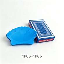 Plastic Hands-Free Card Holder, Fan-Shaped Desktop Card Holder, Card Holder, Suitable For Family Card Games And Gatherings - Blue - View 10