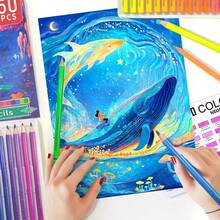 50 Neon Colored Pencils For Adult Coloring Books, Fluorescent Colored Professional Drawing Pencils Set Art Supplies Kit For Adults - 50 Fluorescent Colors - View 3
